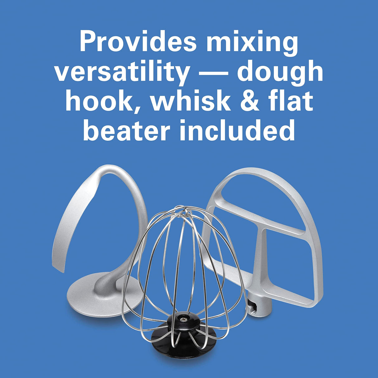 Electric Stand Mixer, 4 Quarts, Dough Hook, Flat Beater Attachments, Splash Guard 7 Speeds with Whisk