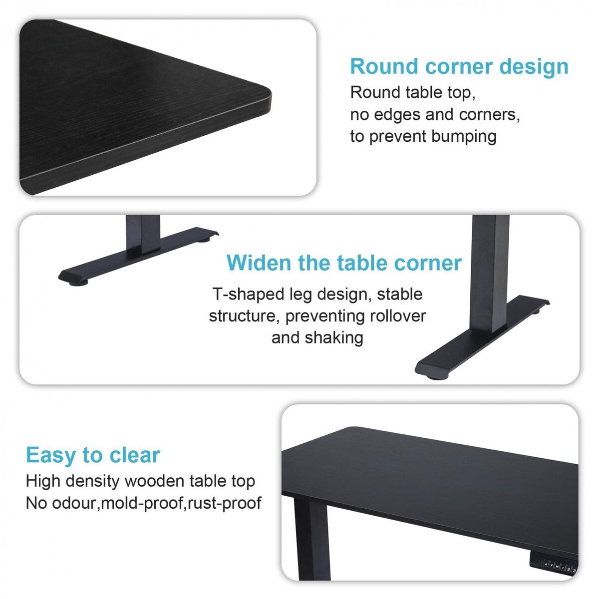 Electric Height Adjustable Standing Computer Desk For Home Office
