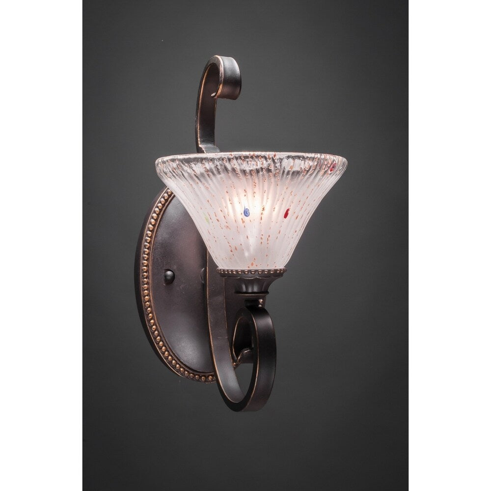 Eleganté 1 Light Wall Sconce Shown In Dark Granite Finish Glass Shade