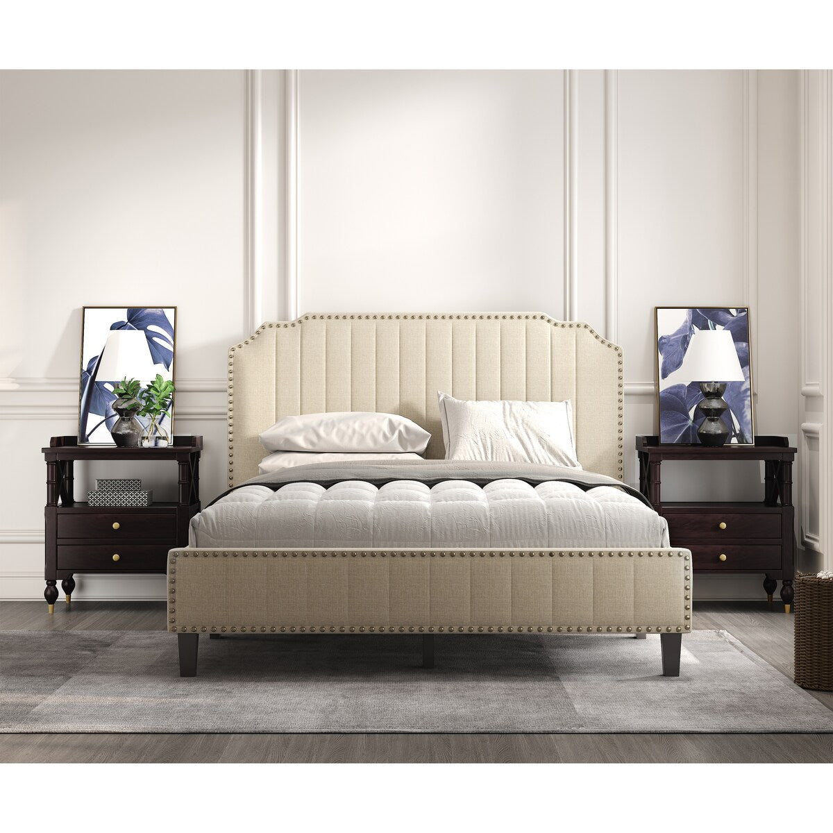 Elegant 3 Pieces King Bedroom Set