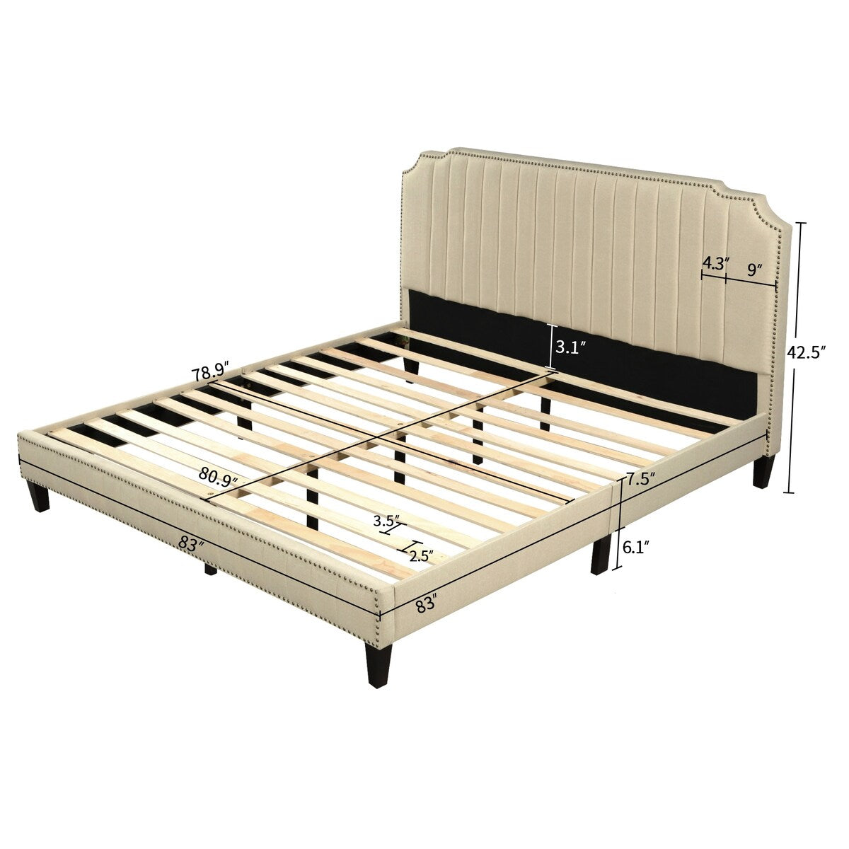 Elegant 3 Pieces King Bedroom Set