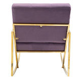 Elegant Accent Chair Leisure Rocking Chair Velvet Ergonomic Chair with Stainless Steel Feet