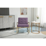 Elegant Accent Chair Leisure Rocking Chair Velvet Ergonomic Chair with Stainless Steel Feet