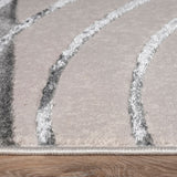 Elegant Area Rug with Modern Carved Lines and Artistic Pattern