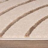 Elegant Area Rug with Modern Carved Lines and Artistic Pattern
