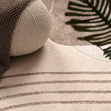 Elegant Area Rug with Modern Carved Lines and Artistic Pattern