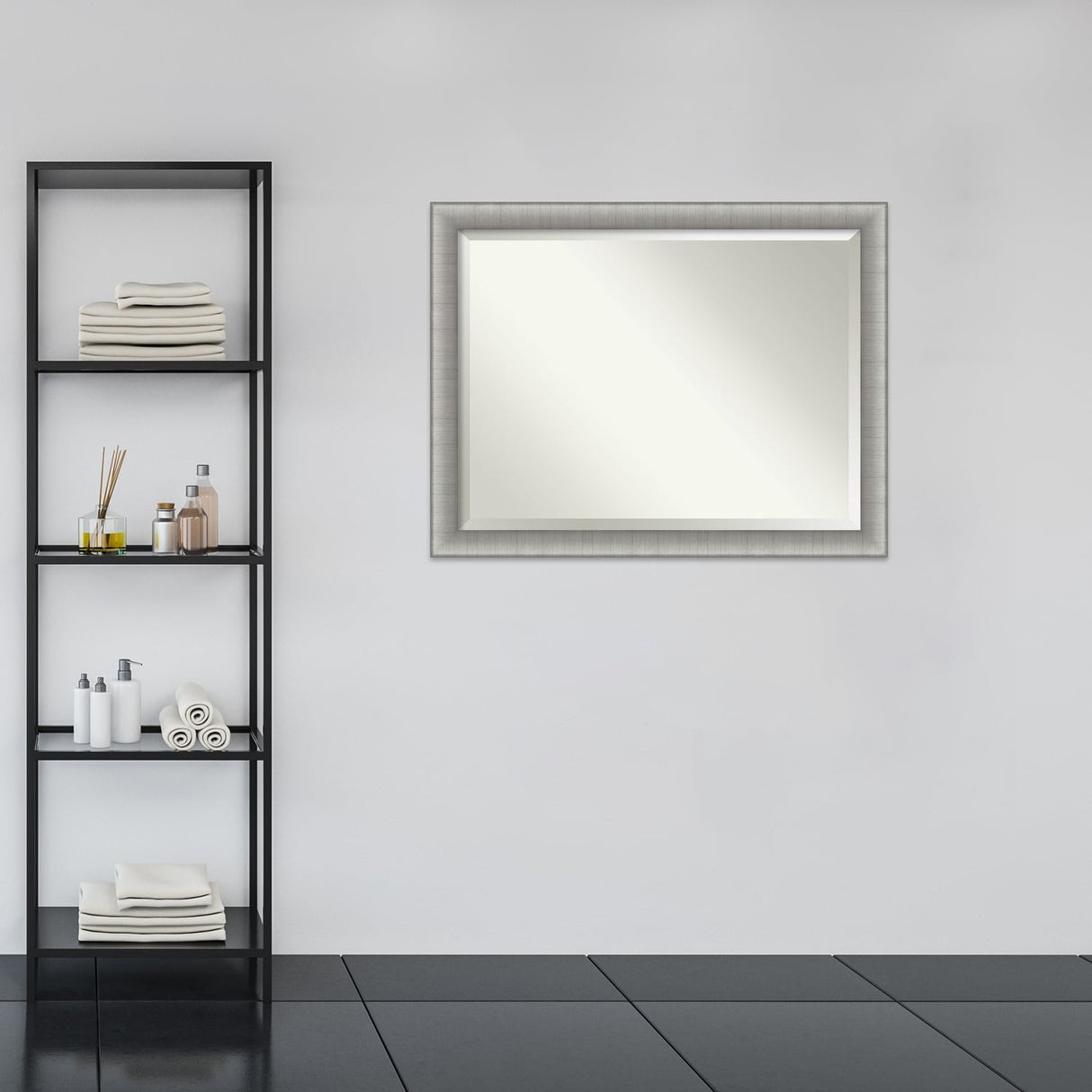 Beveled Wall Mirror - Elegant Brushed Bronze Frame