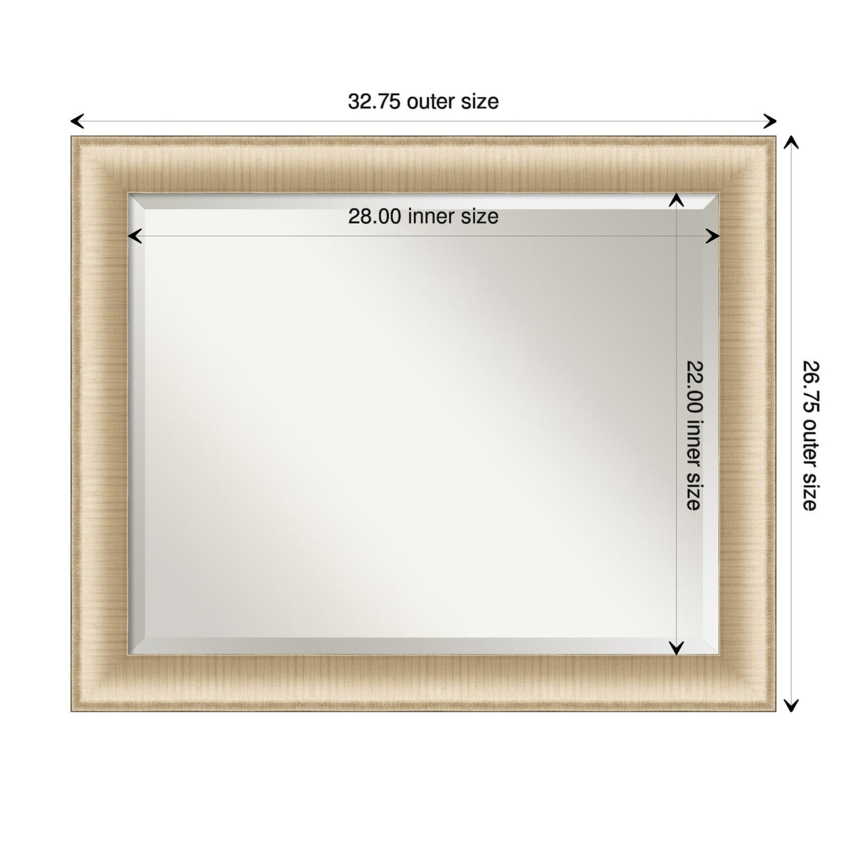 Beveled Wall Mirror - Elegant Brushed Bronze Frame