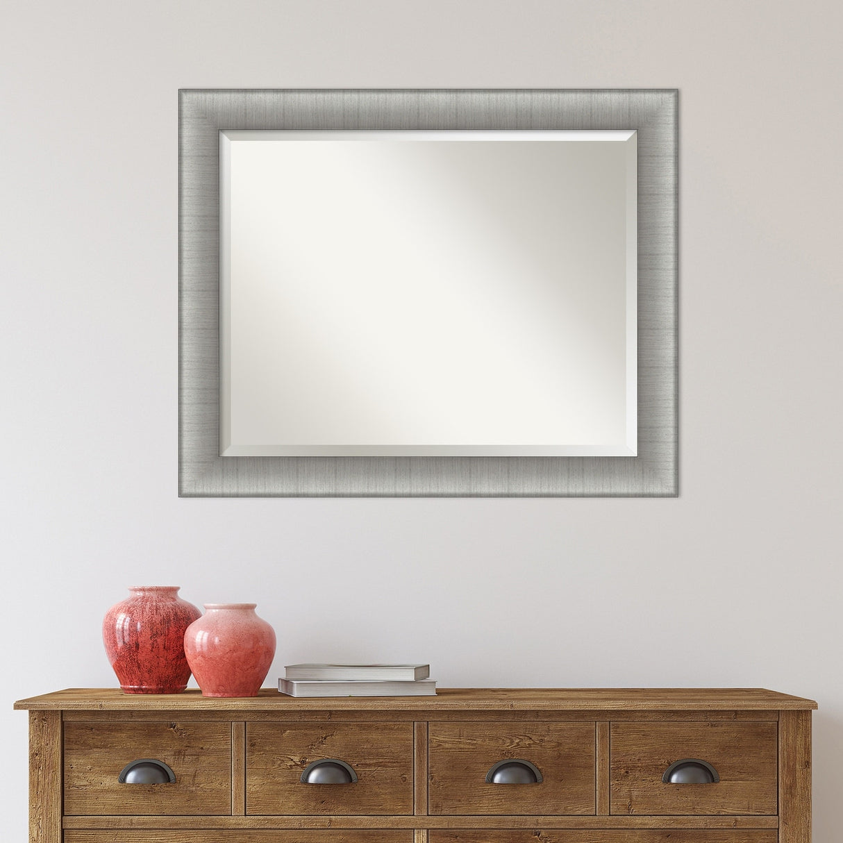 Beveled Wall Mirror - Elegant Brushed Bronze Frame