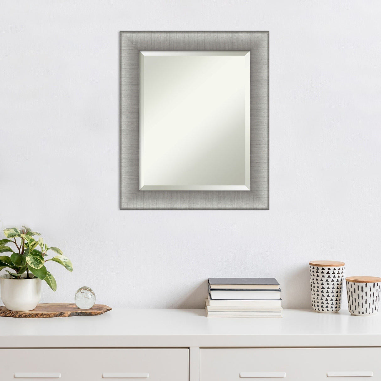 Beveled Wall Mirror - Elegant Brushed Bronze Frame