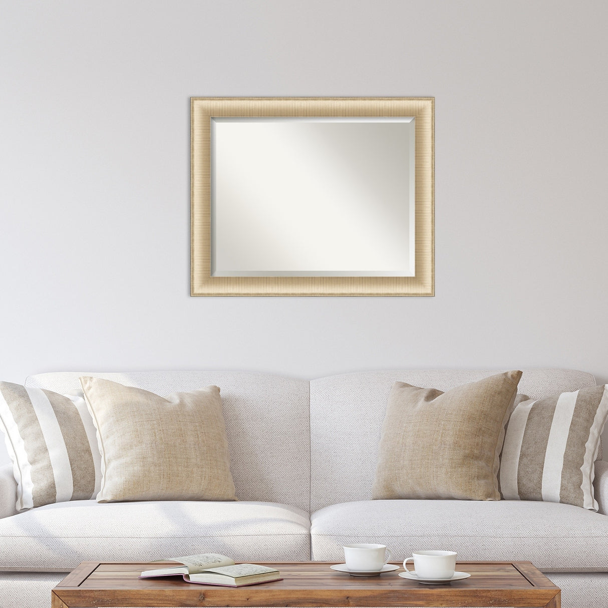 Beveled Wall Mirror - Elegant Brushed Bronze Frame