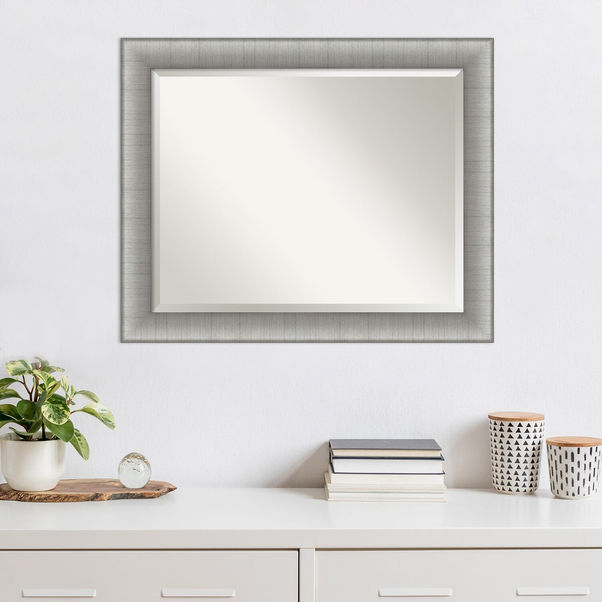 Beveled Wall Mirror - Elegant Brushed Bronze Frame