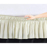 Elegant Comfort Luxury Wrinkle Resistant -Wrap Around Style- Elastic Bed Wrap Ruffled Bed Skirt 16inch Drop