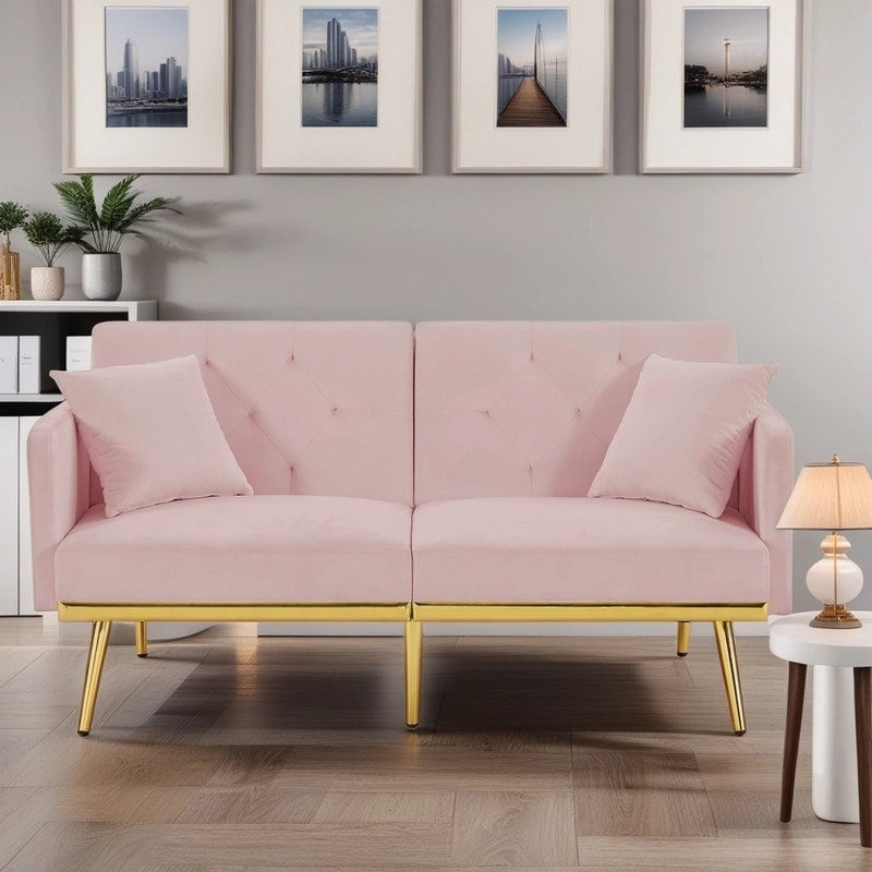 Elegant Convertible Multi-functional Sleeper Sofa Bed,2 Seat