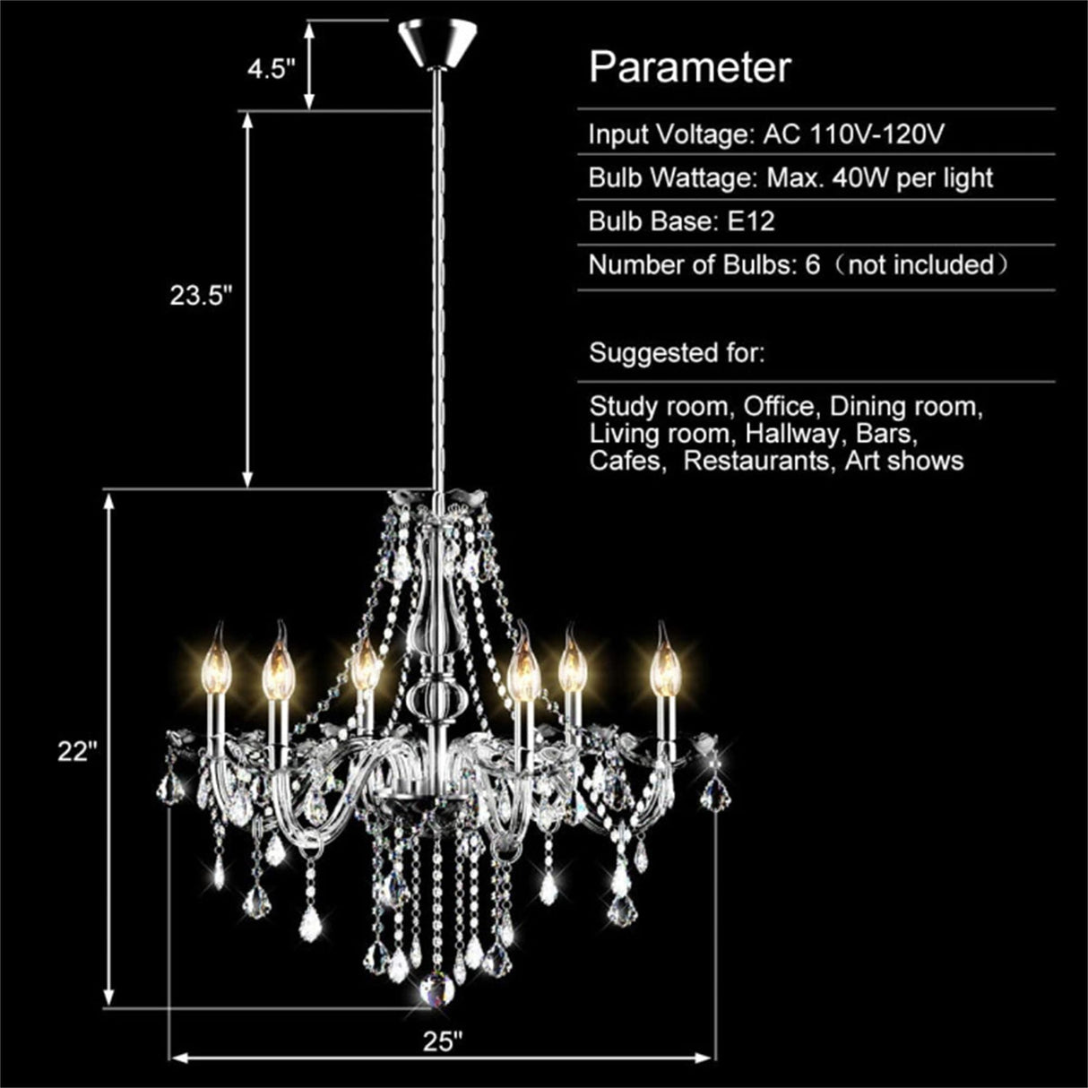 Elegant Crystal Chandelier Ceiling Light