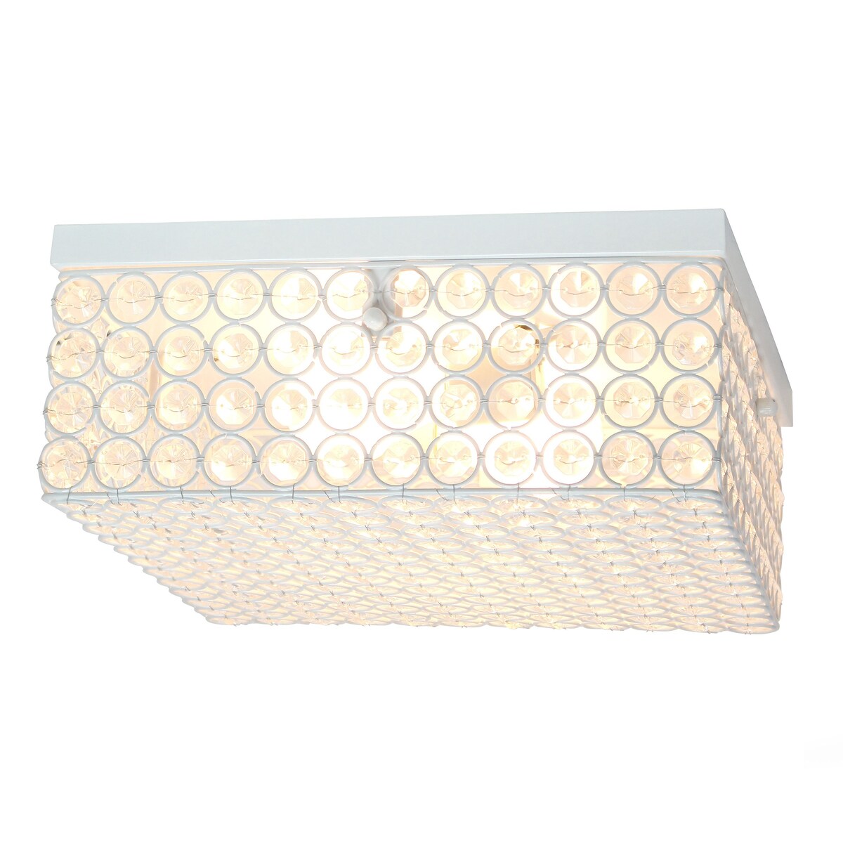 Elegant Designs 12 Inch Elipse Crystal 2 Light Square Ceiling Flush Mount - 12 x 12 x 5 in