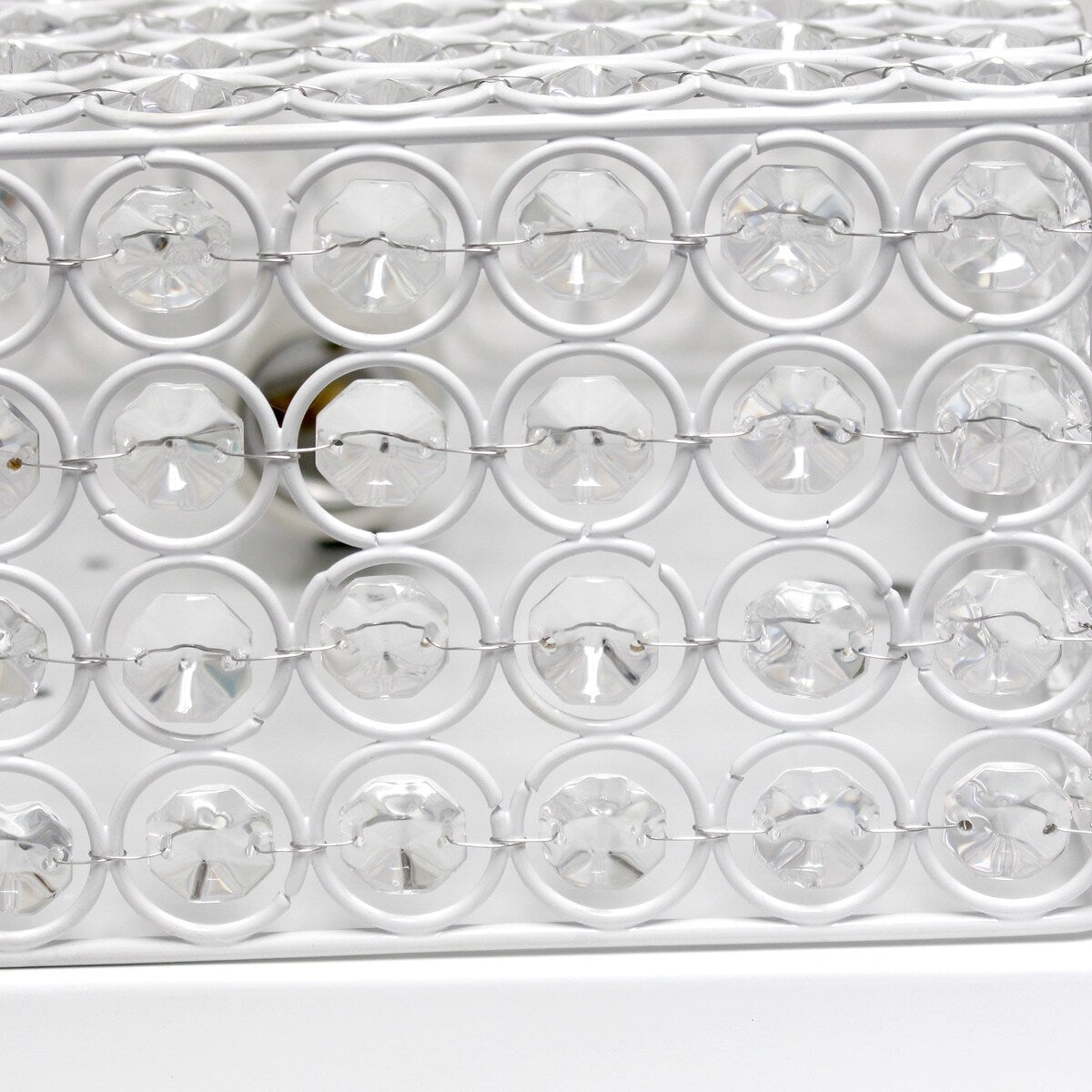 Elegant Designs 12 Inch Elipse Crystal 2 Light Square Ceiling Flush Mount - 12 x 12 x 5 in