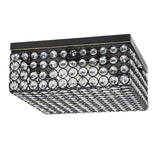 Elegant Designs 12 Inch Elipse Crystal 2 Light Square Ceiling Flush Mount - 12 x 12 x 5 in