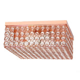 Elegant Designs 12 Inch Elipse Crystal 2 Light Square Ceiling Flush Mount - 12 x 12 x 5 in