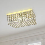 Elegant Designs 12 Inch Elipse Crystal 2 Light Square Ceiling Flush Mount - 12 x 12 x 5 in