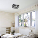 Elegant Designs 12 Inch Elipse Crystal 2 Light Square Ceiling Flush Mount - 12 x 12 x 5 in