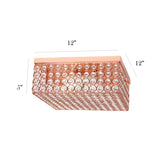 Elegant Designs 12 Inch Elipse Crystal 2 Light Square Ceiling Flush Mount - 12 x 12 x 5 in