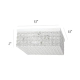 Elegant Designs 12 Inch Elipse Crystal 2 Light Square Ceiling Flush Mount - 12 x 12 x 5 in