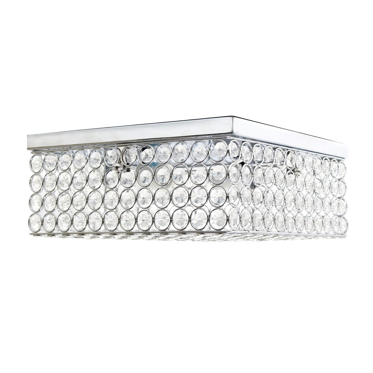 Elegant Designs 12 Inch Elipse Crystal 2 Light Square Ceiling Flush Mount - 12 x 12 x 5 in