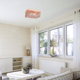 Elegant Designs 12 Inch Elipse Crystal 2 Light Square Ceiling Flush Mount - 12 x 12 x 5 in