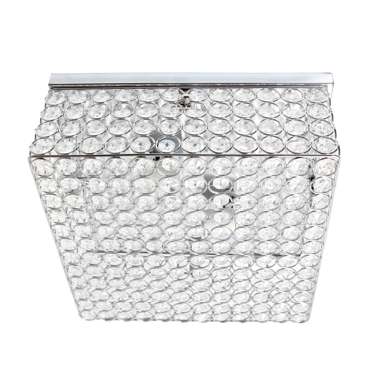 Elegant Designs 12 Inch Elipse Crystal 2 Light Square Ceiling Flush Mount - 12 x 12 x 5 in