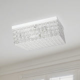 Elegant Designs 12 Inch Elipse Crystal 2 Light Square Ceiling Flush Mount - 12 x 12 x 5 in