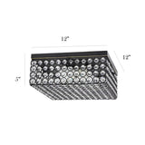 Elegant Designs 12 Inch Elipse Crystal 2 Light Square Ceiling Flush Mount - 12 x 12 x 5 in