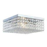 Elegant Designs 12 Inch Elipse Crystal 2 Light Square Ceiling Flush Mount - 12 x 12 x 5 in