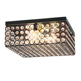 Elegant Designs 12 Inch Elipse Crystal 2 Light Square Ceiling Flush Mount - 12 x 12 x 5 in