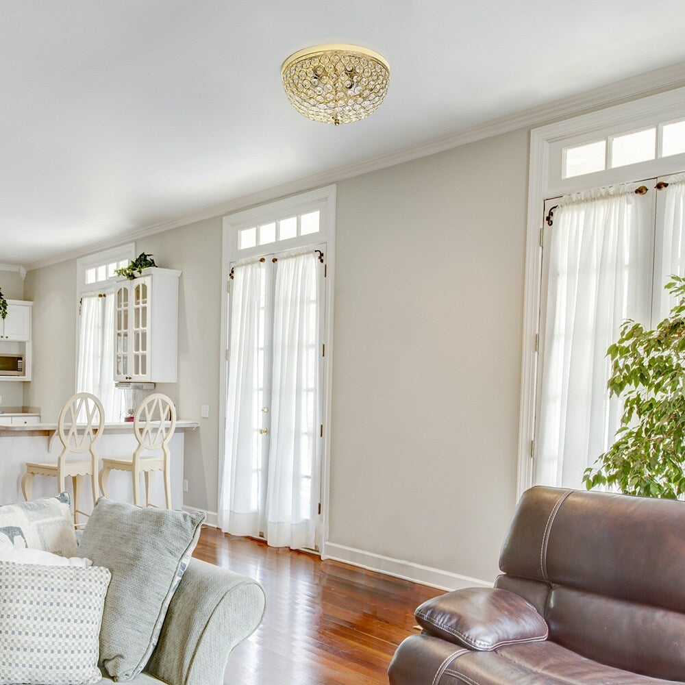 Light Elipse Crystal Flush Mount Ceiling Light