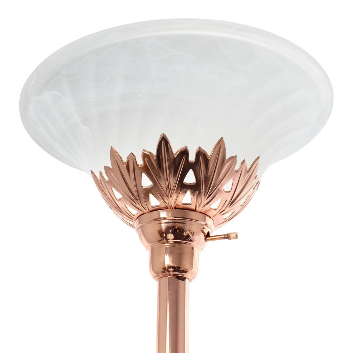 Elegant Designs 3 Light Floor Lamp Scalloped Glass Shades, Rose Gold - 13"L x 21.5"W x 71"H,