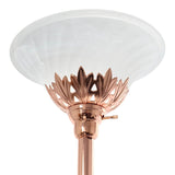 Elegant Designs 3 Light Floor Lamp Scalloped Glass Shades, Rose Gold - 13"L x 21.5"W x 71"H,