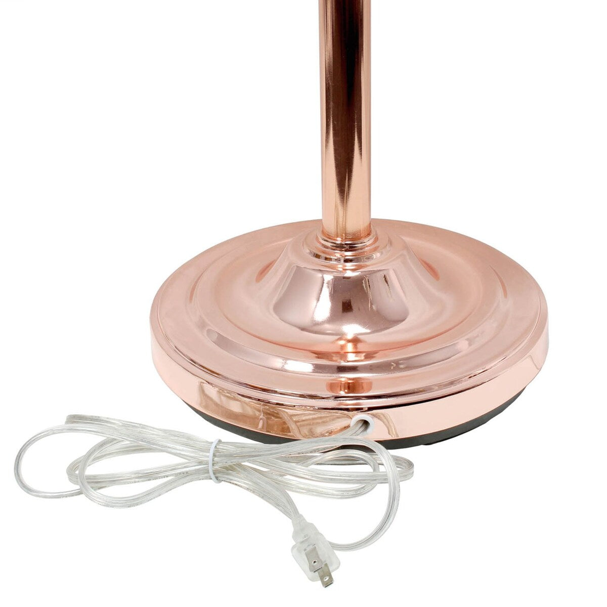 Elegant Designs 3 Light Floor Lamp Scalloped Glass Shades, Rose Gold - 13"L x 21.5"W x 71"H,