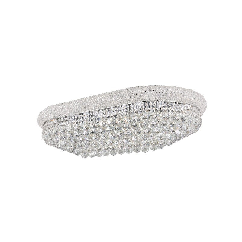 Elegant Lighting Chrome 36-inch Royal Cut Crystal Clear Flush Mount