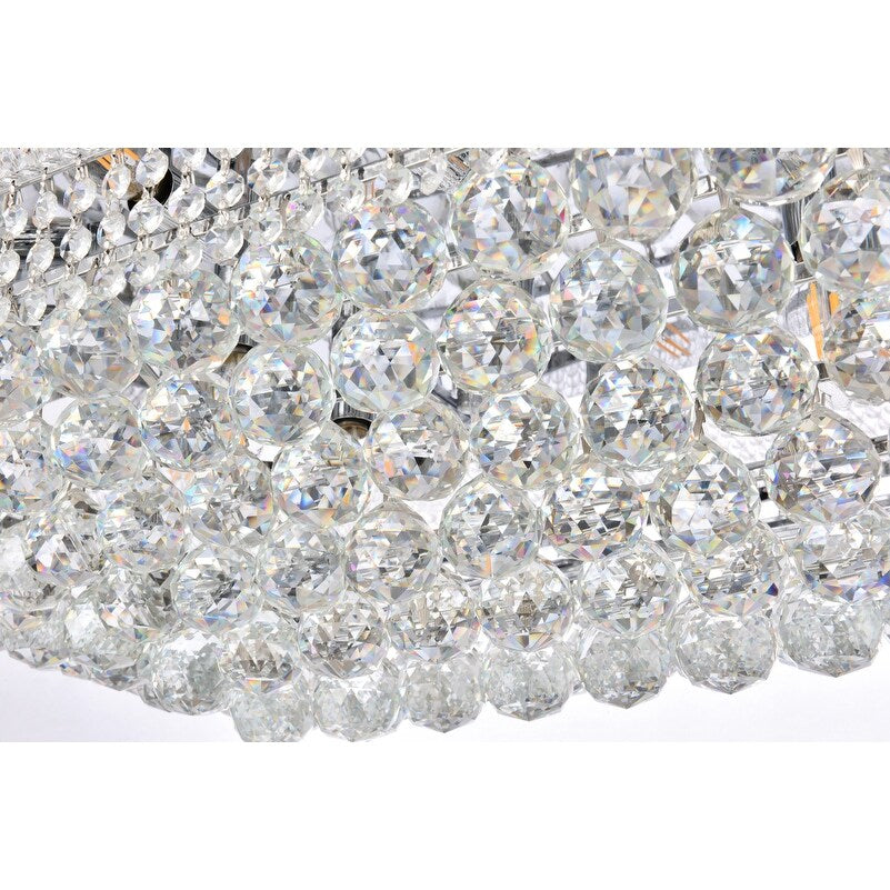 Elegant Lighting Chrome 36-inch Royal Cut Crystal Clear Flush Mount