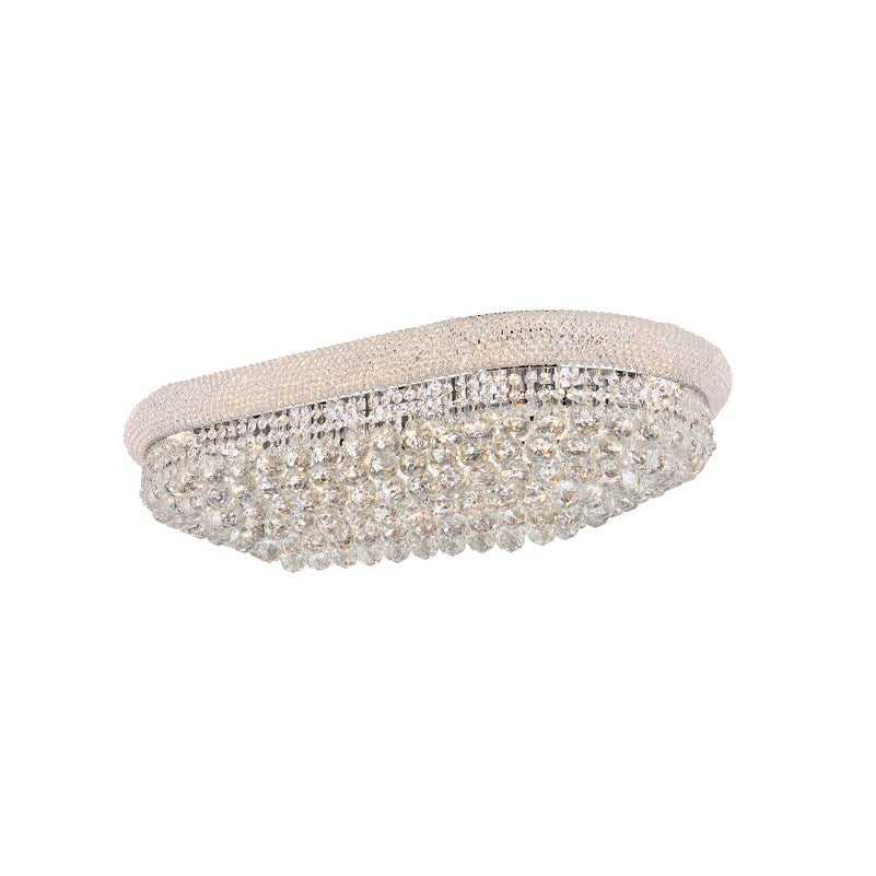 Elegant Lighting Chrome 36-inch Royal Cut Crystal Clear Flush Mount