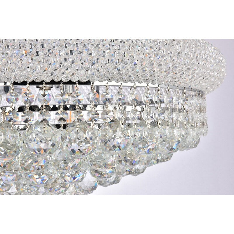Elegant Lighting Chrome 36-inch Royal Cut Crystal Clear Flush Mount