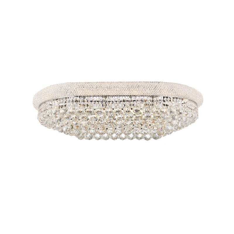 Elegant Lighting Chrome 36-inch Royal Cut Crystal Clear Flush Mount