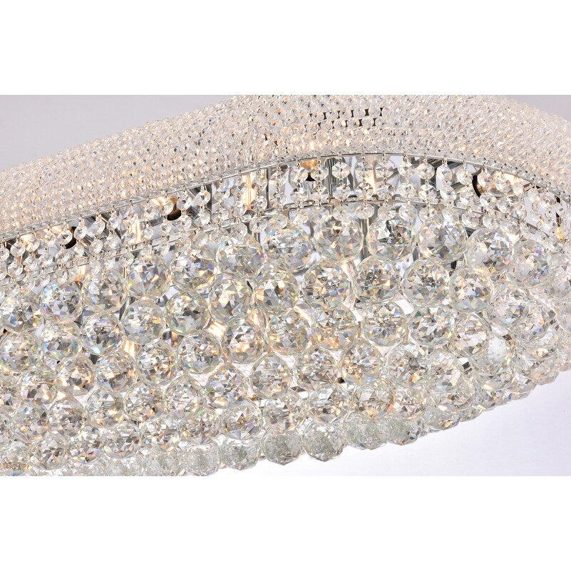Elegant Lighting Chrome 36-inch Royal Cut Crystal Clear Flush Mount