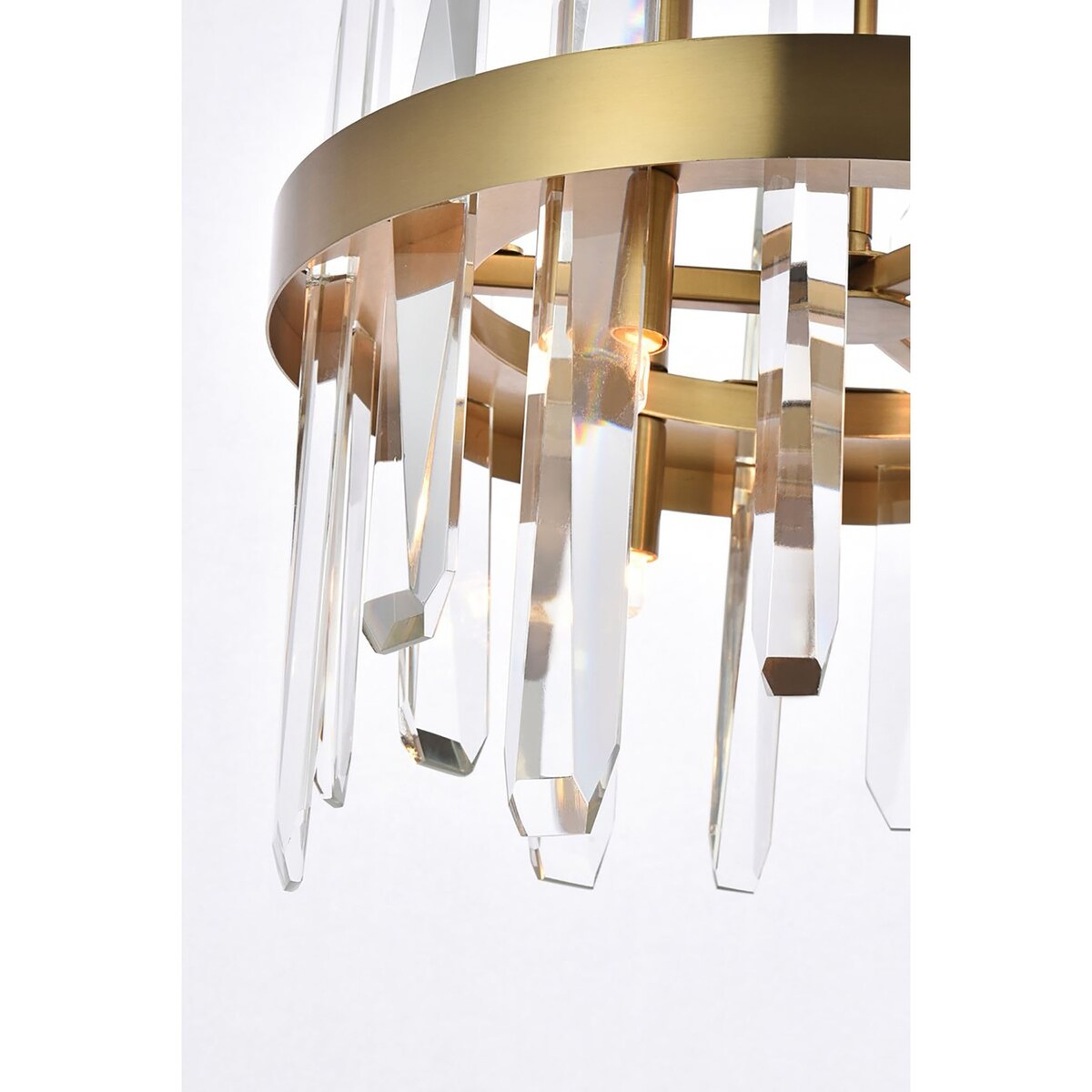 Elegant Lighting Serena 12 inch Crystal Round Pendant - Satin Gold - 12"Lx12"Wx12"H