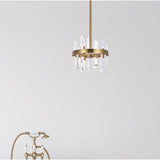 Elegant Lighting Serena 12 inch Crystal Round Pendant - Satin Gold - 12"Lx12"Wx12"H