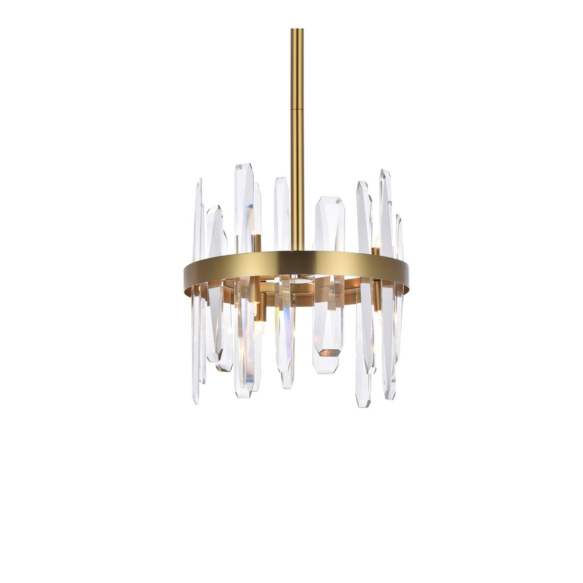 Elegant Lighting Serena 12 inch Crystal Round Pendant - Satin Gold - 12"Lx12"Wx12"H