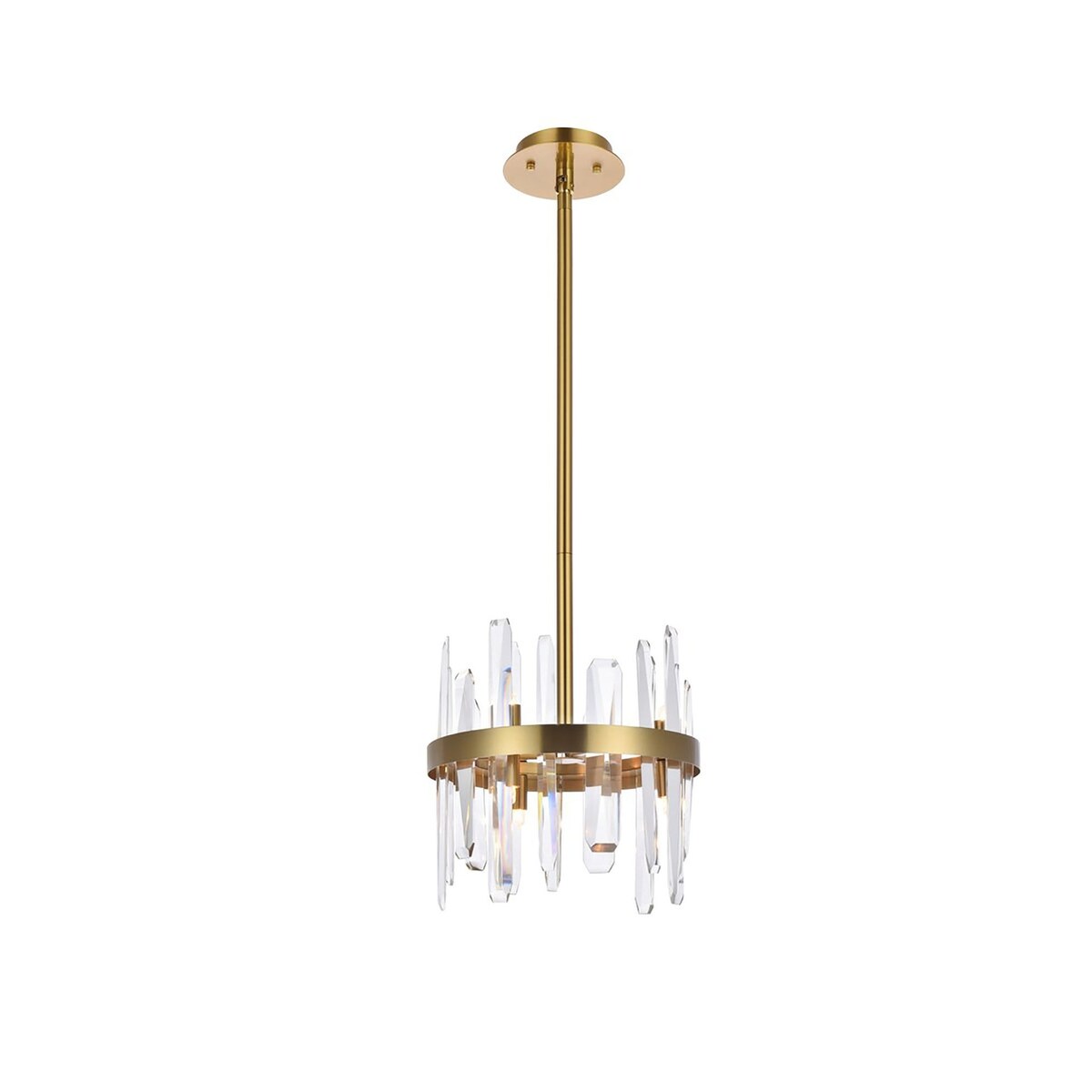 Elegant Lighting Serena 12 inch Crystal Round Pendant - Satin Gold - 12"Lx12"Wx12"H