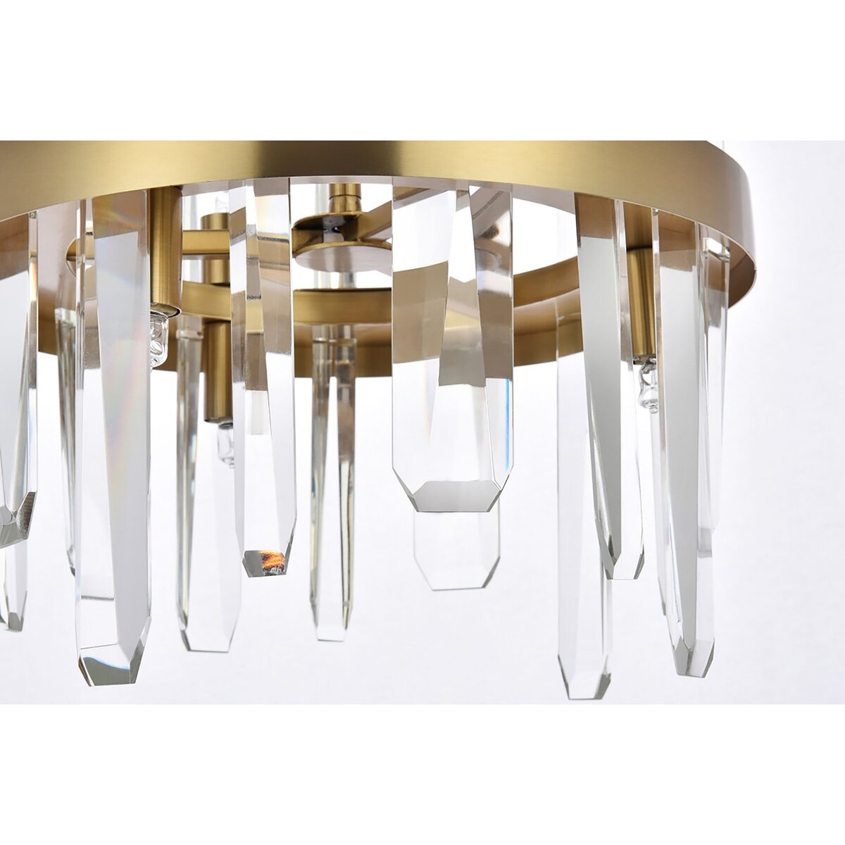 Elegant Lighting Serena 12 inch Crystal Round Pendant - Satin Gold - 12"Lx12"Wx12"H