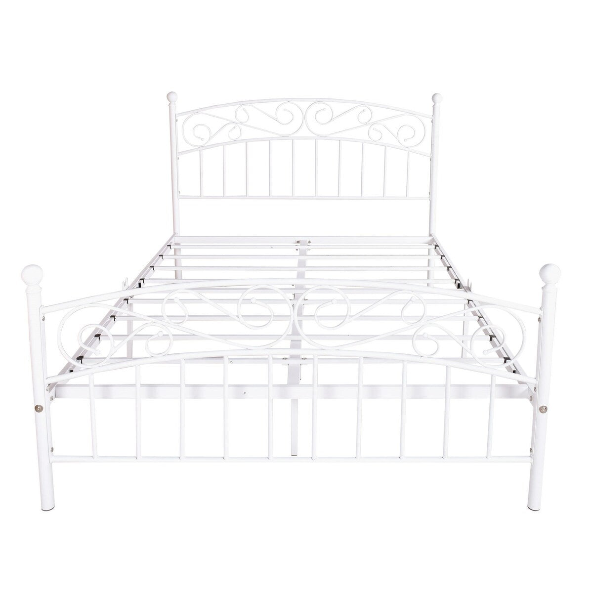 Elegant Metal bed frame platform with headboard & footboard